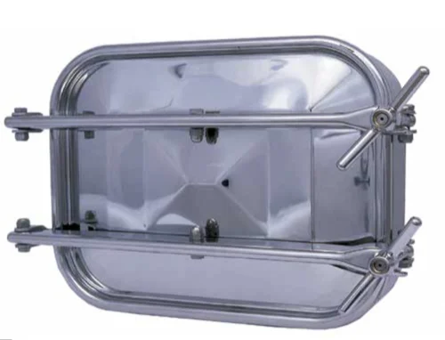 Tapa de estanque rectangular 530 x 420 mm horizontal — AISI 304