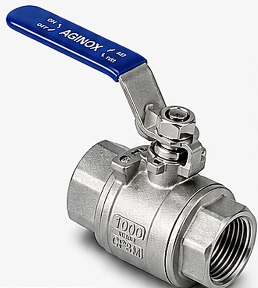 Válvula de bola 2 piezas NPT — inox 304, 1000 PSI